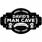 Personalised Man Cave Sign 500x300mm Custom Black Acrylic Personalised Man Cave Sign 500x300mm Custom Black Acrylic