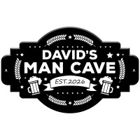 Personalised Man Cave Sign 500x300mm Custom Black Acrylic