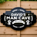 Personalised Man Cave Sign 500x300mm Custom Black Acrylic Personalised Man Cave Sign 500x300mm Custom Black Acrylic