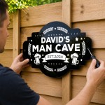 Personalised Man Cave Sign 500x300mm Custom Black Acrylic Personalised Man Cave Sign 500x300mm Custom Black Acrylic
