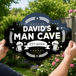 Personalised Man Cave Sign 500x300mm Custom Black Acrylic Personalised Man Cave Sign 500x300mm Custom Black Acrylic