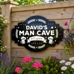 Personalised Man Cave Sign 500x300mm Custom Black Acrylic Personalised Man Cave Sign 500x300mm Custom Black Acrylic