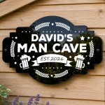 Personalised Man Cave Sign 500x300mm Custom Black Acrylic Personalised Man Cave Sign 500x300mm Custom Black Acrylic