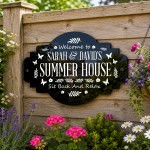 Summer House Welcome Sign Custom Garden Shed Plaque 50x30cm
