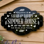 Summer House Welcome Sign Custom Garden Shed Plaque 50x30cm