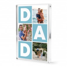 Personalised Dad Photo Block Acrylic Block with 3 Photos 15x10cm