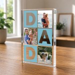 Personalised Dad Photo Block Acrylic Block with 3 Photos 15x10cm Personalised Dad Photo Block Acrylic Block with 3 Photos 15x10cm