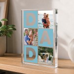 Personalised Dad Photo Block Acrylic Block with 3 Photos 15x10cm Personalised Dad Photo Block Acrylic Block with 3 Photos 15x10cm