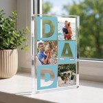 Personalised Dad Photo Block Acrylic Block with 3 Photos 15x10cm Personalised Dad Photo Block Acrylic Block with 3 Photos 15x10cm