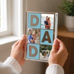 Personalised Dad Photo Block Acrylic Block with 3 Photos 15x10cm Personalised Dad Photo Block Acrylic Block with 3 Photos 15x10cm