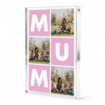 Personalised Mum Photo Block Acrylic Block with 3 Photos 15x10cm