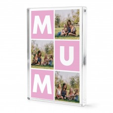 Personalised Mum Photo Block Acrylic Block with 3 Photos 15x10cm