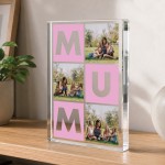 Personalised Mum Photo Block Acrylic Block with 3 Photos 15x10cm