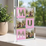 Personalised Mum Photo Block Acrylic Block with 3 Photos 15x10cm