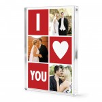 Personalised Gift For Anniversary Photo Collage Block I Love You