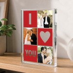 Personalised Gift For Anniversary Photo Collage Block I Love You