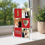 Personalised Gift For Anniversary Photo Collage Block I Love You