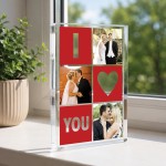 Personalised Gift For Anniversary Photo Collage Block I Love You