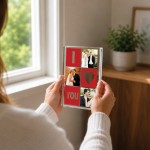 Personalised Gift For Anniversary Photo Collage Block I Love You