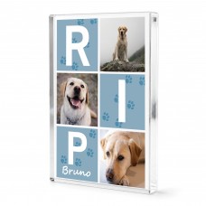 Personalised Dog Memorial Acrylic Photo Block Pet Remembrance