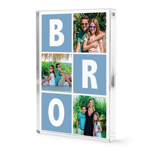 Personalised Brother Gift Acrylic Block with 3 Photos Birthday Personalised Brother Gift Acrylic Block with 3 Photos Birthday