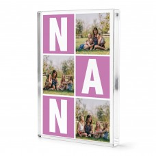 Personalised Nan Gift Custom Acrylic Photo Block with 3 Photos