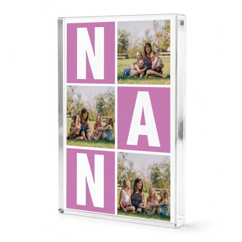 Personalised Nan Gift Custom Acrylic Photo Block with 3 Photos Personalised Nan Gift Custom Acrylic Photo Block with 3 Photos
