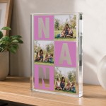 Personalised Nan Gift Custom Acrylic Photo Block with 3 Photos Personalised Nan Gift Custom Acrylic Photo Block with 3 Photos