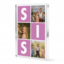Personalised Sister Gift Acrylic Photo Block with 3 Photos