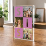 Personalised Sister Gift Acrylic Photo Block with 3 Photos Personalised Sister Gift Acrylic Photo Block with 3 Photos