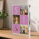 Personalised Sister Gift Acrylic Photo Block with 3 Photos Personalised Sister Gift Acrylic Photo Block with 3 Photos