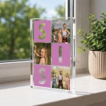 Personalised Sister Gift Acrylic Photo Block with 3 Photos Personalised Sister Gift Acrylic Photo Block with 3 Photos