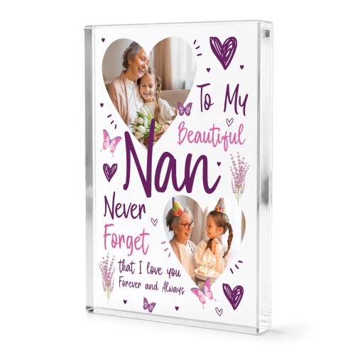 Nan Gifts from Grandson Granddaughter Custom Photo Block
