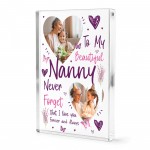 Personalised Nanny Gift Acrylic Photo Block with 2 Photos Personalised Nanny Gift Acrylic Photo Block with 2 Photos