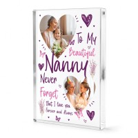 Personalised Nanny Gift Acrylic Photo Block with 2 Photos