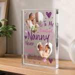 Personalised Nanny Gift Acrylic Photo Block with 2 Photos Personalised Nanny Gift Acrylic Photo Block with 2 Photos
