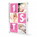 Personalised Baby Girl 1st Birthday Gift Acrylic Photo Block Personalised Baby Girl 1st Birthday Gift Acrylic Photo Block