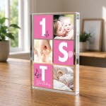 Personalised Baby Girl 1st Birthday Gift Acrylic Photo Block Personalised Baby Girl 1st Birthday Gift Acrylic Photo Block
