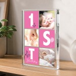 Personalised Baby Girl 1st Birthday Gift Acrylic Photo Block Personalised Baby Girl 1st Birthday Gift Acrylic Photo Block