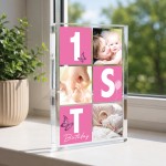 Personalised Baby Girl 1st Birthday Gift Acrylic Photo Block Personalised Baby Girl 1st Birthday Gift Acrylic Photo Block