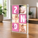 Personalised Baby Girl 2nd Birthday Gift Acrylic Photo Block Personalised Baby Girl 2nd Birthday Gift Acrylic Photo Block