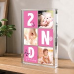 Personalised Baby Girl 2nd Birthday Gift Acrylic Photo Block Personalised Baby Girl 2nd Birthday Gift Acrylic Photo Block