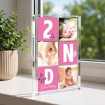 Personalised Baby Girl 2nd Birthday Gift Acrylic Photo Block Personalised Baby Girl 2nd Birthday Gift Acrylic Photo Block