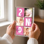 Personalised Baby Girl 2nd Birthday Gift Acrylic Photo Block Personalised Baby Girl 2nd Birthday Gift Acrylic Photo Block