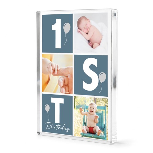 Personalised Baby Boy 1st Birthday Gift Acrylic Photo Block Personalised Baby Boy 1st Birthday Gift Acrylic Photo Block