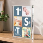 Personalised Baby Boy 1st Birthday Gift Acrylic Photo Block Personalised Baby Boy 1st Birthday Gift Acrylic Photo Block