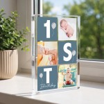 Personalised Baby Boy 1st Birthday Gift Acrylic Photo Block Personalised Baby Boy 1st Birthday Gift Acrylic Photo Block