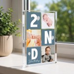 Personalised Baby Boy 2nd Birthday Gift Acrylic Photo Block