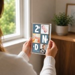 Personalised Baby Boy 2nd Birthday Gift Acrylic Photo Block