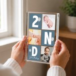 Personalised Baby Boy 2nd Birthday Gift Acrylic Photo Block